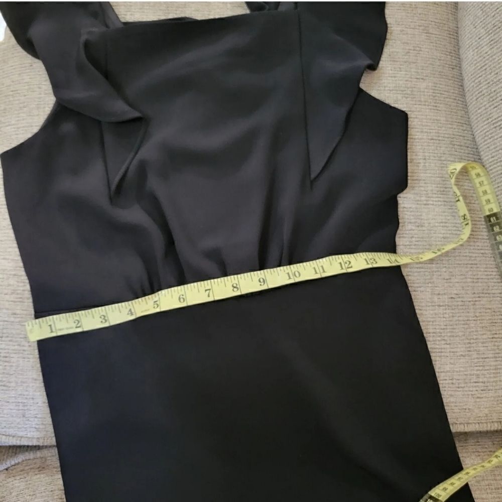 Loft Black Ruffle Top Shift Mini Dress Size 2P - Picture 10 of 11